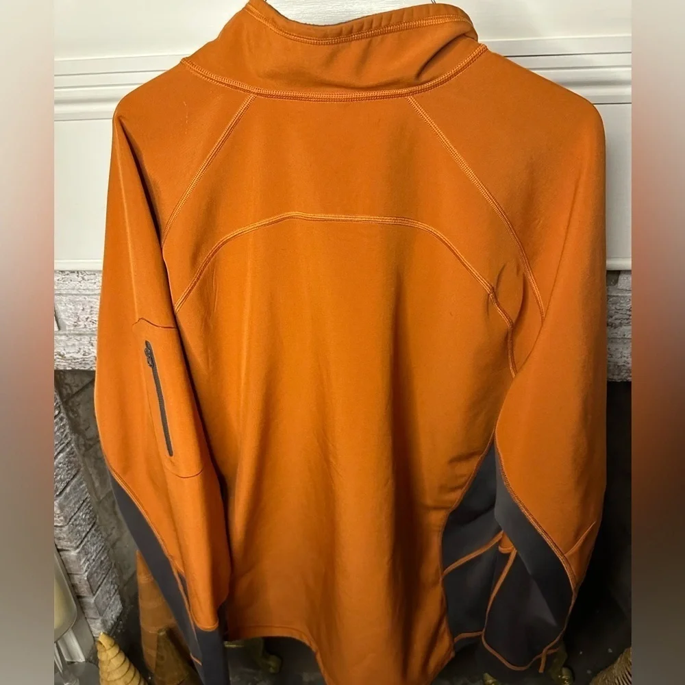The North Face Orange Gray Quarter Zip Pullover Men's Size XL Performance Fleece